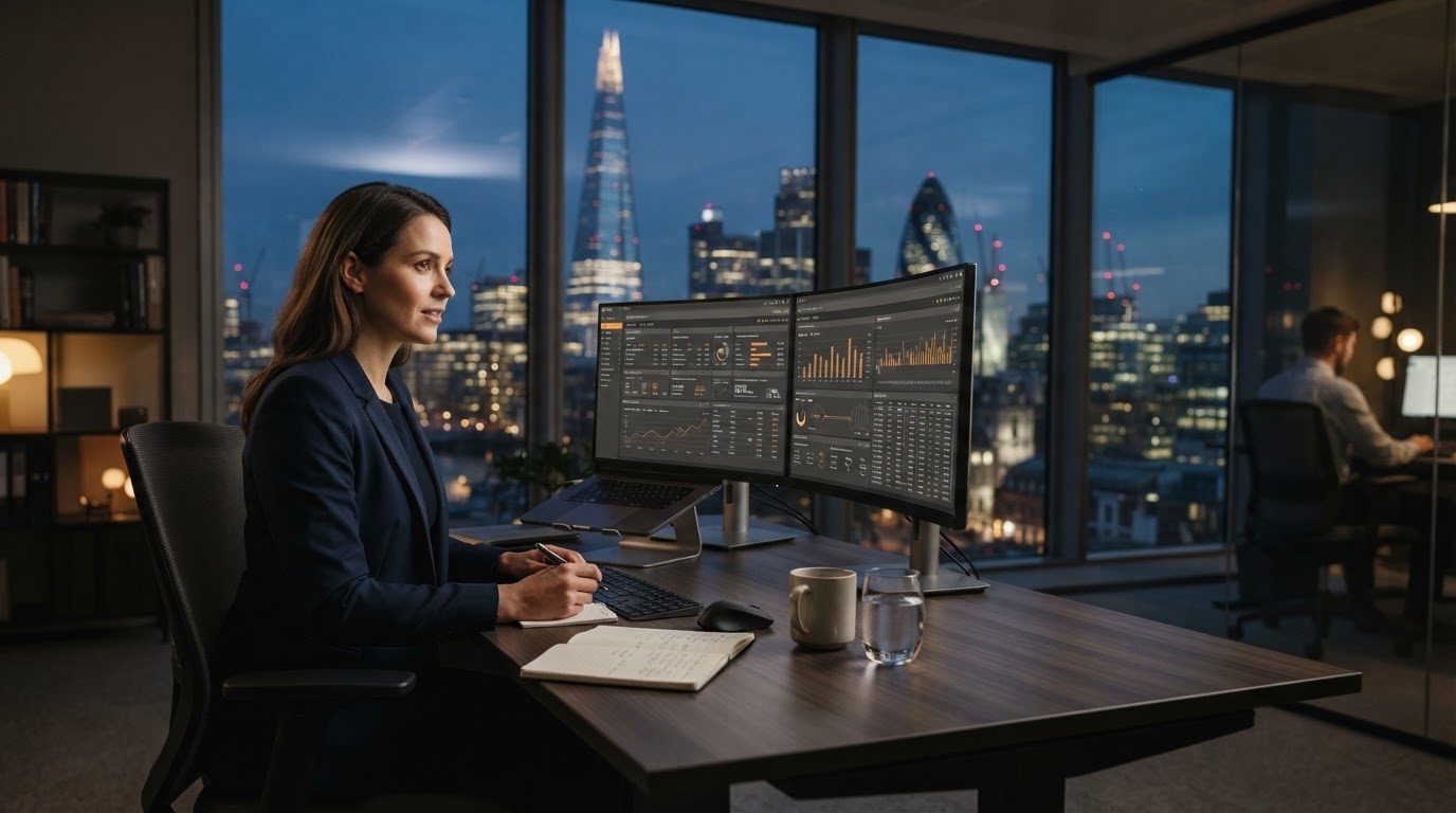 gainsphere real-time market analysis dashboard used by a remote investor